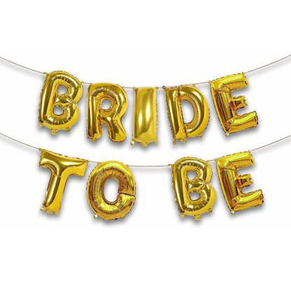 1 bride to be gold foil balloon pack of 9 letters size 16inches original
