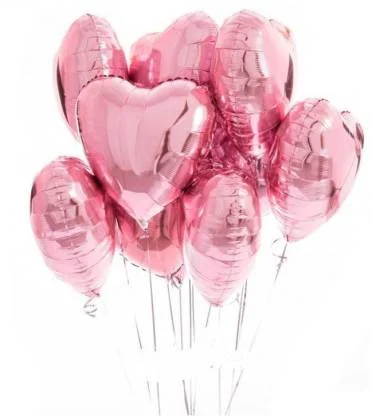 10 18 heart foil balloon rose pink pack of 10 bashnsplash original