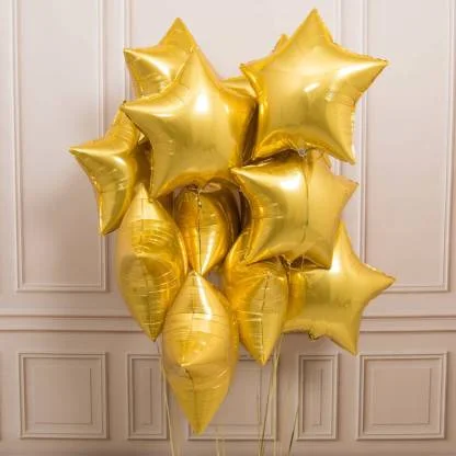 10 gold metallic star foil balloon golden pack of 10 bashnsplash original imagydgweyqavmgg