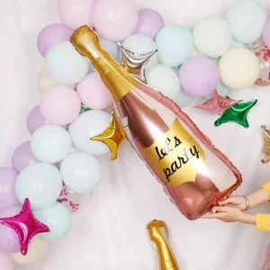 eng pl Foil Champagne balloon Lets Party Rose Gold 105 cm 5419 3