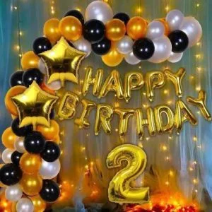 2nd happy birthday decorations kit gold black silver theme for original imag35ptere9hwcb