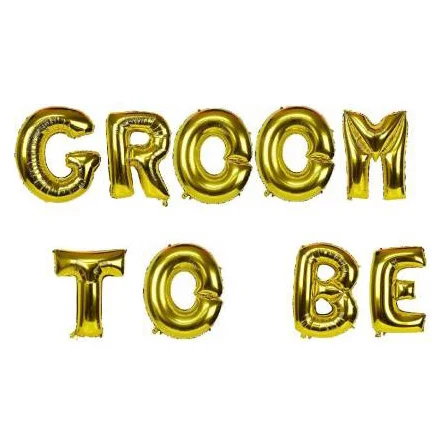 9 groom to be letters set golden foil balloon for birthday original