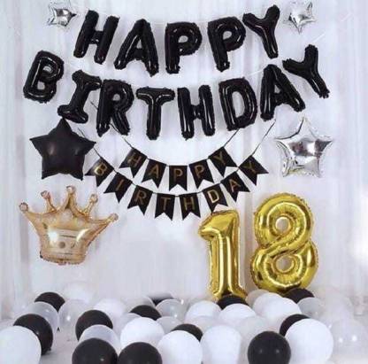 70 18th gold black happy birthday foil balloon crown foil original imag4vhphmwawtbb