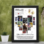 Heart Shape Customised Wall Photo Frame With Calender - White